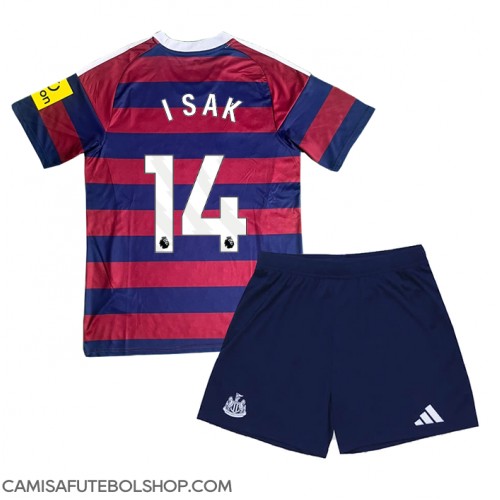 Camisa de time de futebol Newcastle United Alexander Isak #14 Replicas 2º Equipamento Infantil 2024-25 Manga Curta (+ Calças curtas)